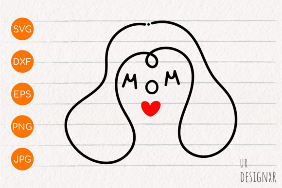 Mom Love Face Graphics for Crafts and Local Branding