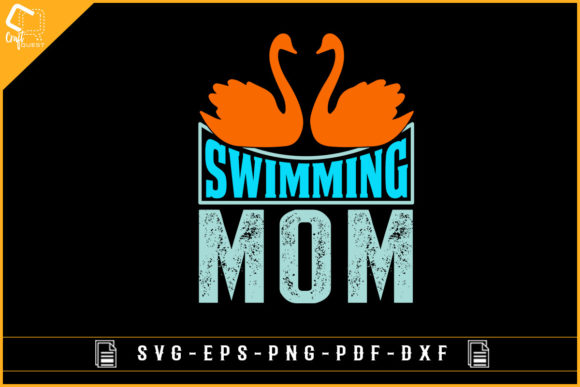 Swimming Mom T-shirt Sublimation Design for Crafts and Graphics